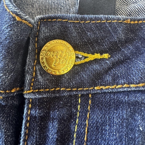 Southpole Jeans‎ Womens 9 Gold Embroidered Pocket Denim Straight Leg Distressed - Picture 6 of 10